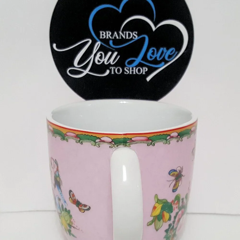 NEW Williams Sonoma Famille Rose Mug 16.9 OZ Porcelain Easter Spring